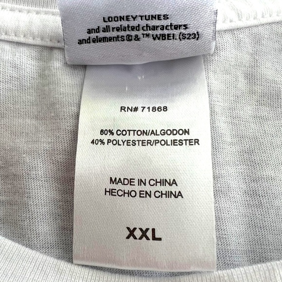 LOONEY TUNES TAZ T-Shirt USA UNISEX Size XXL White Shirt FAST SHIPPING 1351-9 - Picture 5 of 8